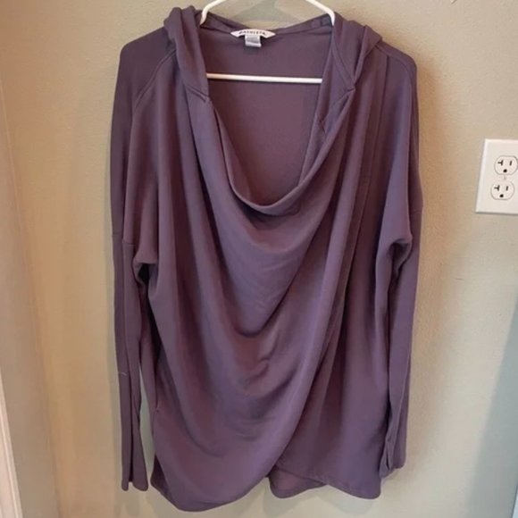GUC Athleta Purple Purana Hooded Crossover Wrap Cardigan Sweatshirt Size M/T - Picture 3 of 6